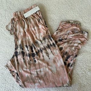 NWT Tie Dye Silk-like Joggers